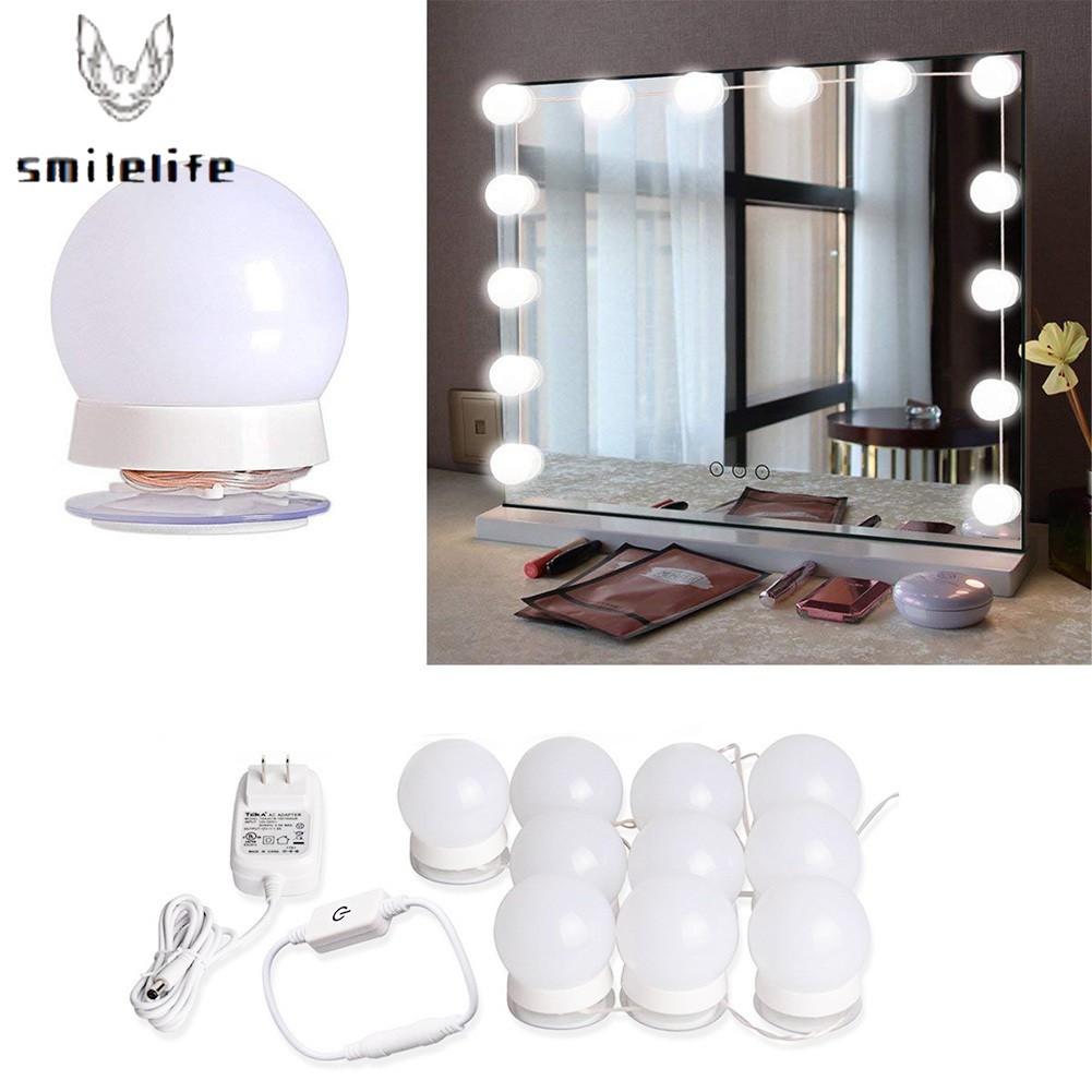 Led Vanity Mirror Lights String With 10 Dimmable Light Bulbs Shopee Indonesia