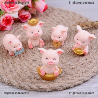 Brigid 5Pcs Set Miniatur Hewan Babi Lucu untuk Dekorasi Brigid 5Pcs Set Miniatur Hewan Babi Lucu untuk Dekorasi