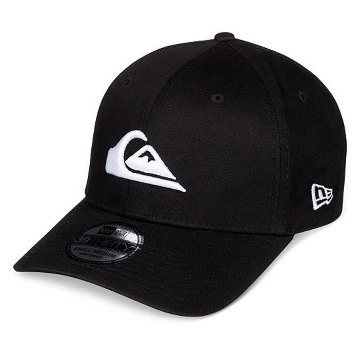 Topi Quiksilver New Era MOUNTAIN & WAVE BLACK White baseball Cap Hat ORIGINAL