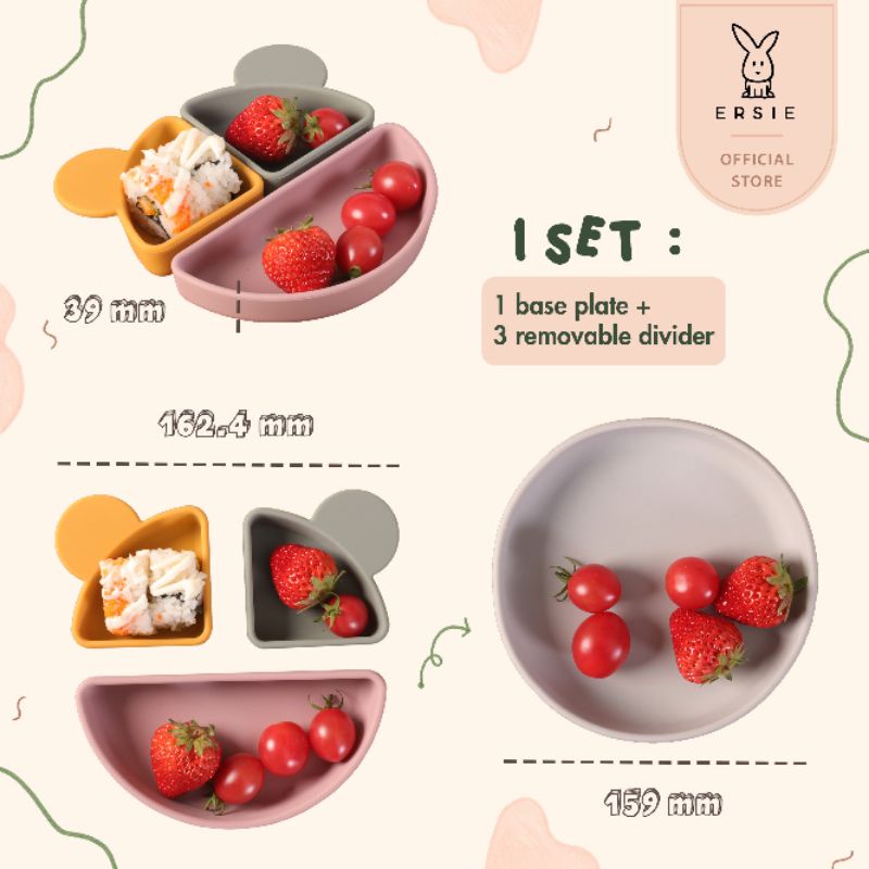 Ersie Mickey Shape Silicone Plate | Piring silikon mpasi makan anak