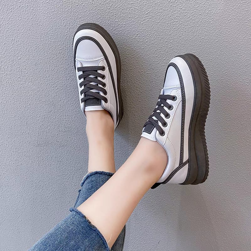 COD Sneakersdaily 2172 Sepatu Sneakers Wanita Sepatu Putih