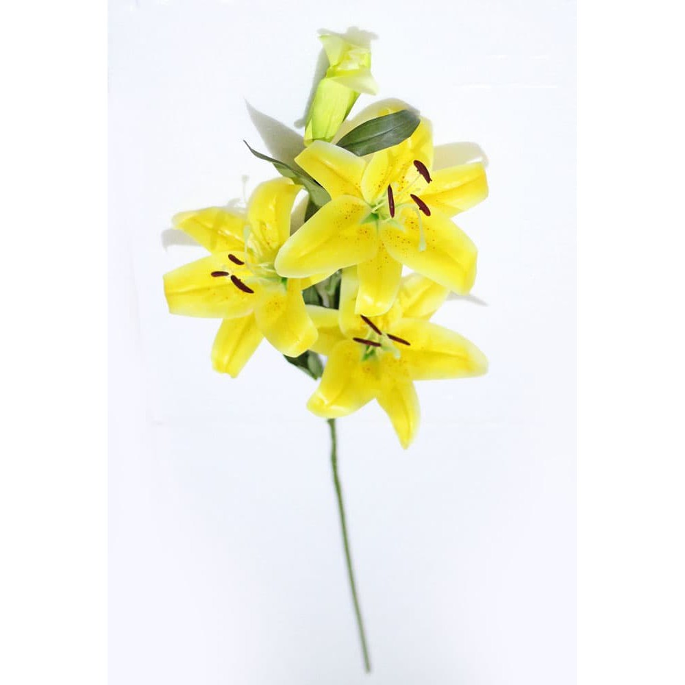bunga plastik hias artificial LILY CASABLANCA KARET PANJANG PREMIUM
