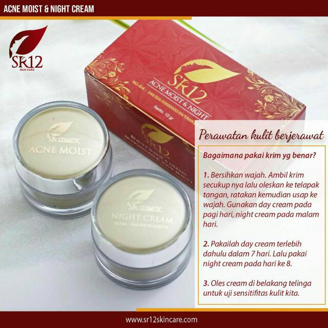Paket krim kulit berjerawat Acne Moist & Night Cream SR12