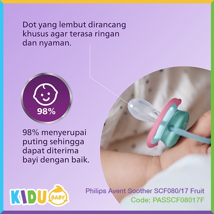 Philips Avent Soother SCF080/17 Fruit Empeng Bayi Kidu Bayi