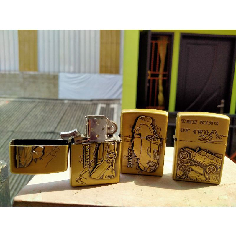 KOREK API MODEL ZIPPO MOTIF MOBIL TIMBUL