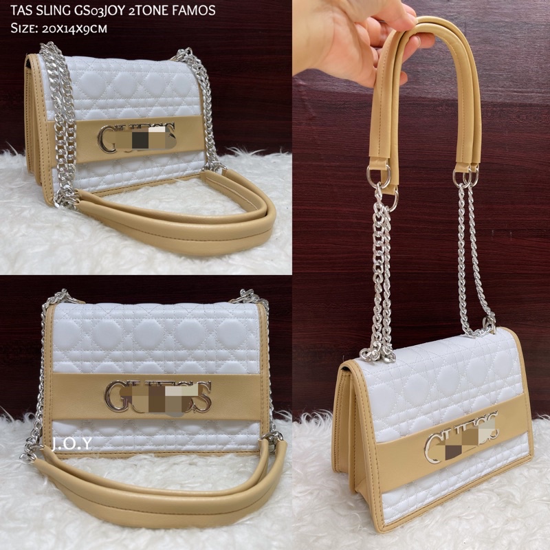 TAS SELEMPANG RANTAI IMPORT GS03JOY 2TONE FAMOS KEREN TERBARU