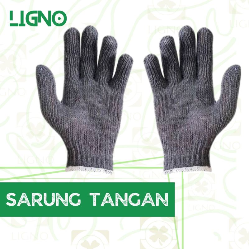 Sarung Tangan Abu-abu dari Kain Rajut untuk Berkebun dan Proyek