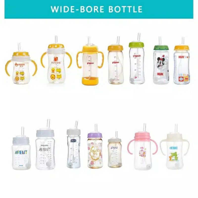 LZ.C10 nipple Sedotan botol wide neck atau standard neck (sedotan+selang+pemberat). dot straw