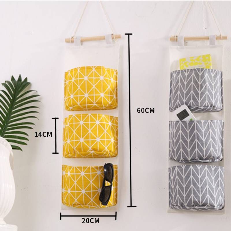 MJ88 POUCH BAHAN TEBAL HANGING ORGANIZER RAK GANTUNG 3 SEKAT STORAGE BAG SUPER MURAH