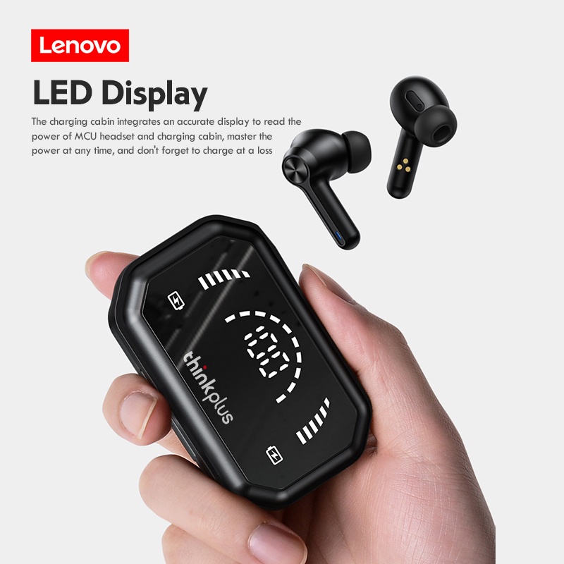 Lenovo LP3 PRO TWS Headset Bluetooth 5.0 Earphone 1200 MAh Kapasitas Besar Baterai Nirkabel Earbuds HIFI Musik dengan Display