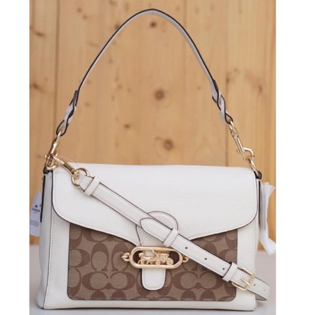 coach jade messenger sign khaki/chalk