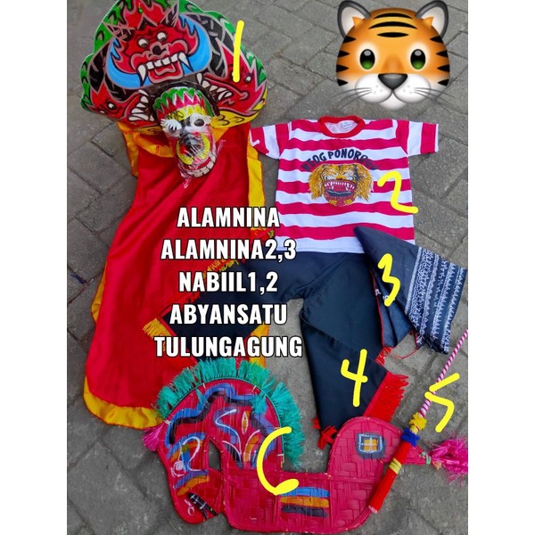 setelan kaos reog Ponorogo kuda lumping cambuk udeng