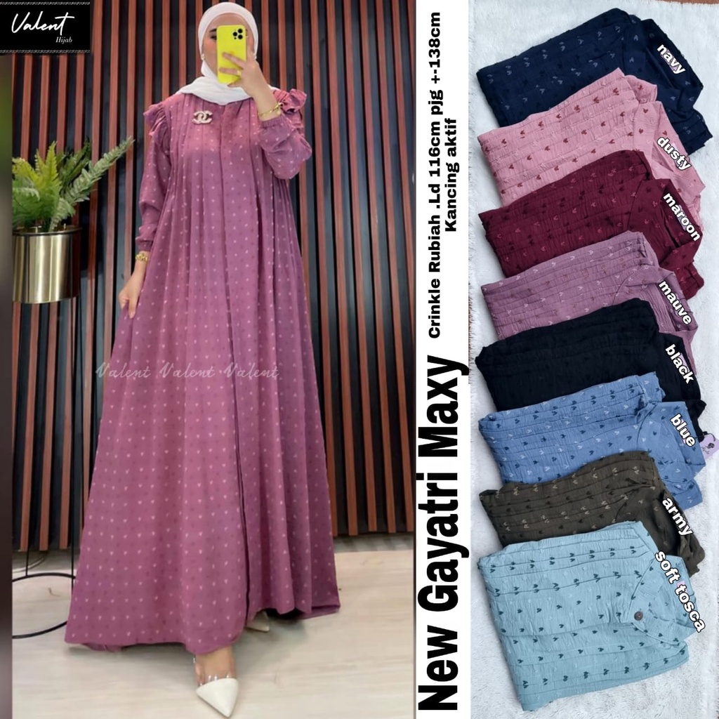NEW GAYATRI MAXY BY VALENT | MAXI DRESS CRINKLE RUBIAH | GAMIS RUBIAH