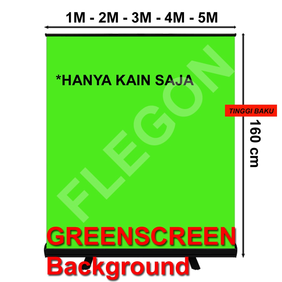 Green Screen Hijau Stabilo BackGround Foto, Video Dll 100 GSM TEBAL TIDAK NERAWANG
