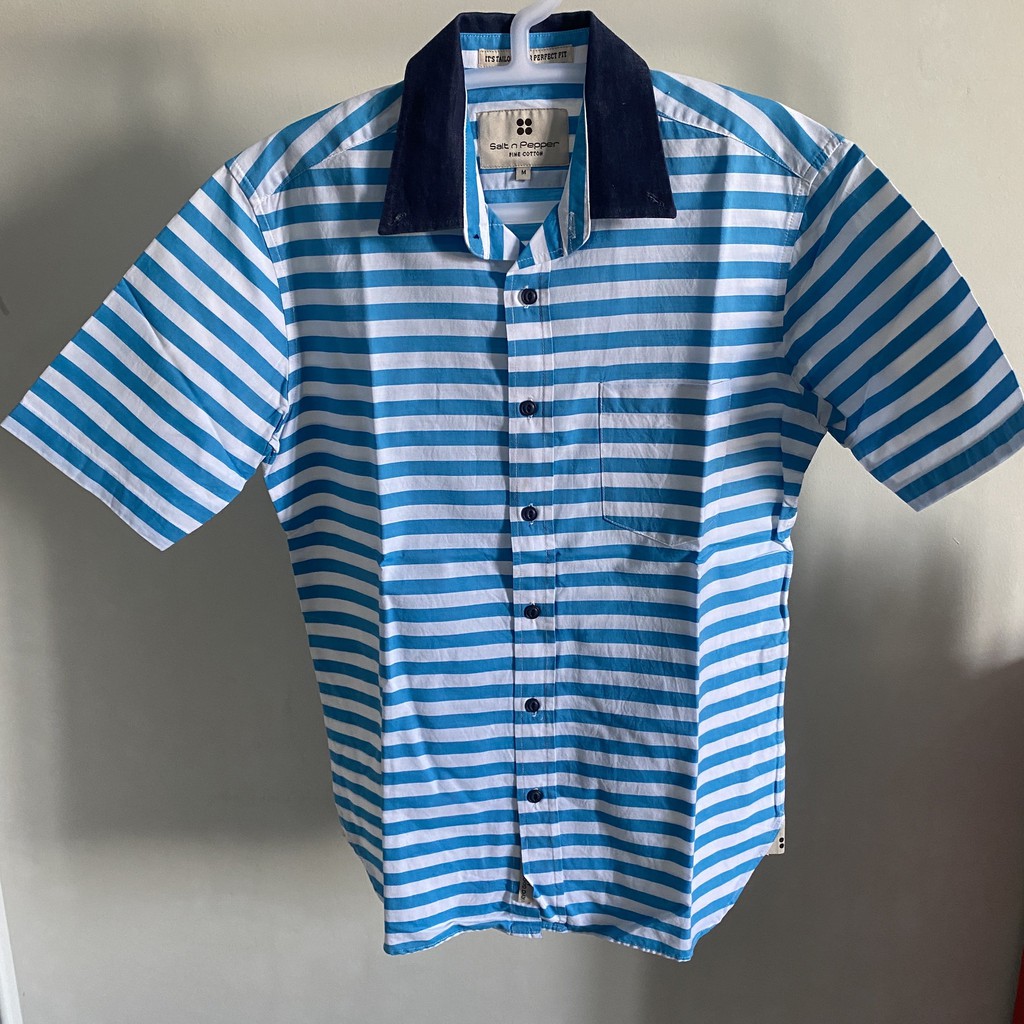 Salt n Pepper Kemeja Stripe Sky Blue