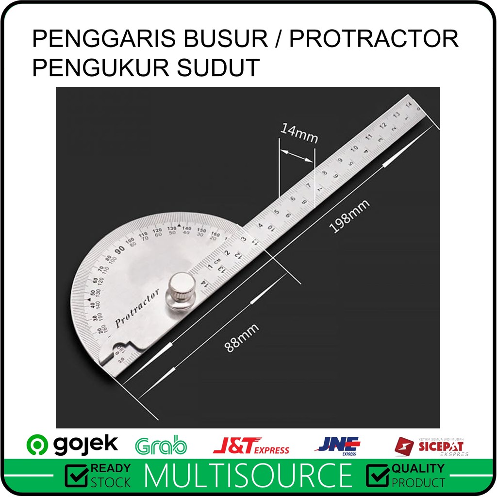 

MULTISOURCE - Penggaris Busur Derajat Alat Pengukur Sudut | Protractor