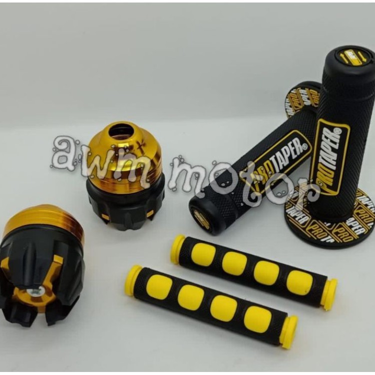 [Paket Hemat]Handgrip Protaper Plus Jalu As Roda Depan Plus karet Handle Universal