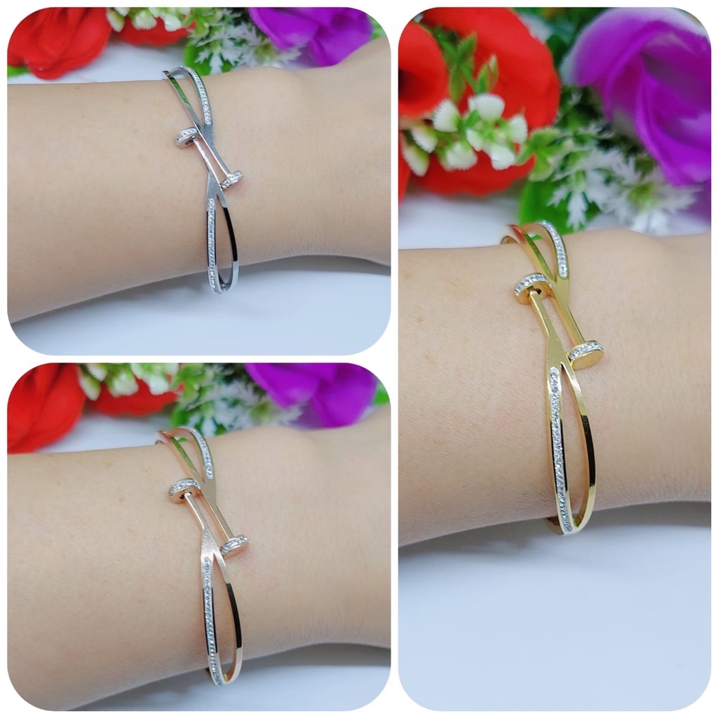 Gelang titanium permata  perhiasan fashion 0255