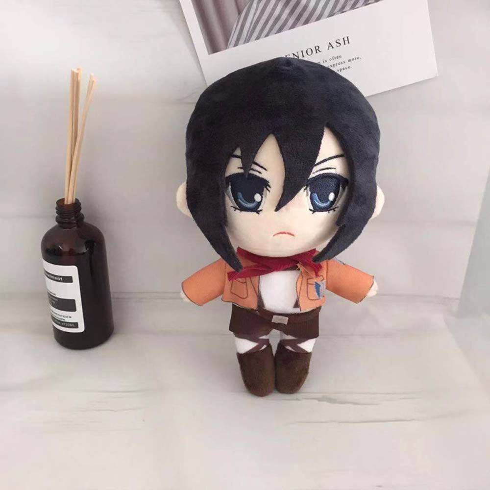 Needway  20cm Attack on Titan Anime Plush Dolls Plush Toys Figure Toys Ackerman Soft Stuffed Levi Ackerman Eren Jaeger Plush Pillow Stuffed Toys