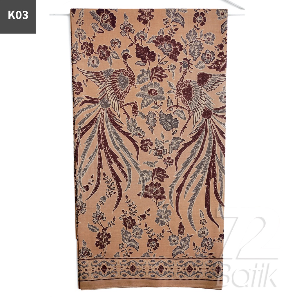 KAIN BATIK PREMIUM Bahan Katun Motif Cendrawasih Warna Cream 722207 Cap 72 Jarik Jarit Samping Kebat Panjang Batik Katun Modern Premium Bahan Seragam Batik Pernikahan Kantor Keluarga Murah Kamen Jadi Batik Bali Lembaran