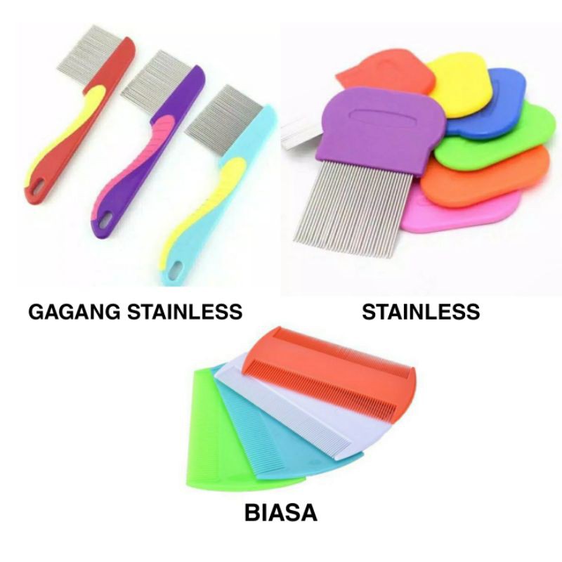 SISIR SERIT KUTU GAGANG BESI STAINLESS / SERIT KUTU KUCING / SISIR KUCING