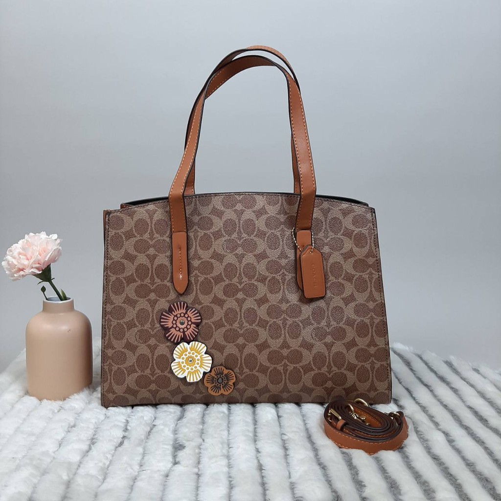 Coach Charlie Carryall Flower Shopee Indonesia