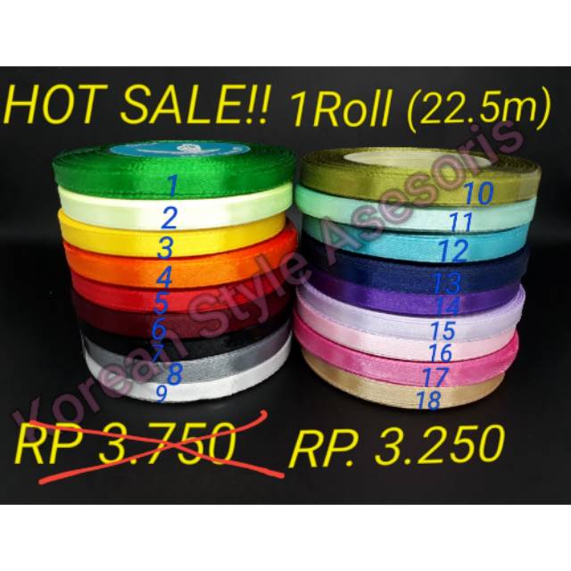 Pita satin 1/4 (0.6cm) per ROLL KECIL