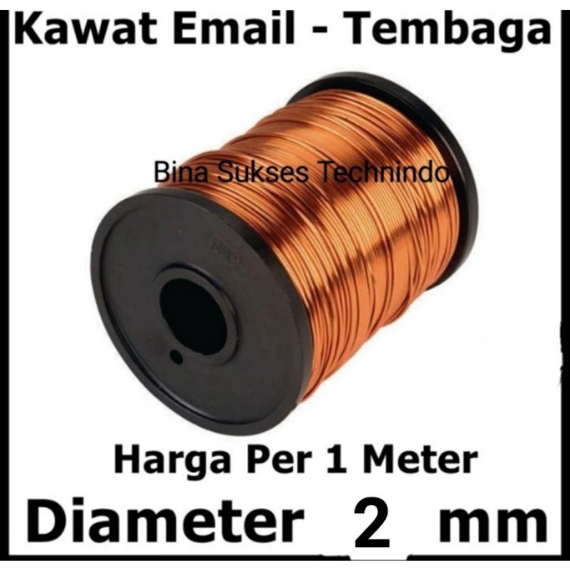 Kawat Tembaga Email ukuran 2mm 2 MM enamel wire Cooper per Meter