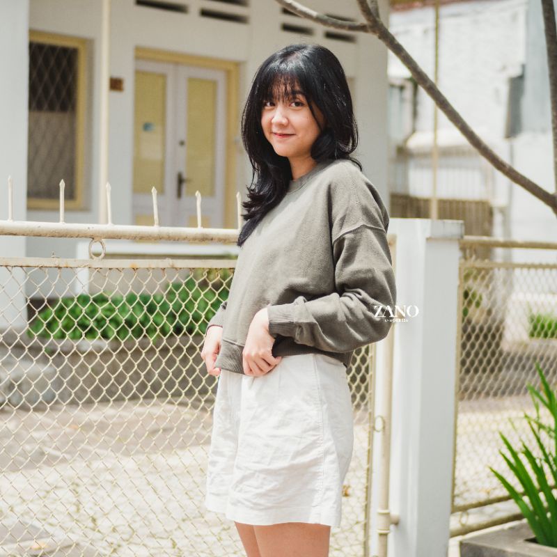 ZANO BASICS Sweater Crop Armylla