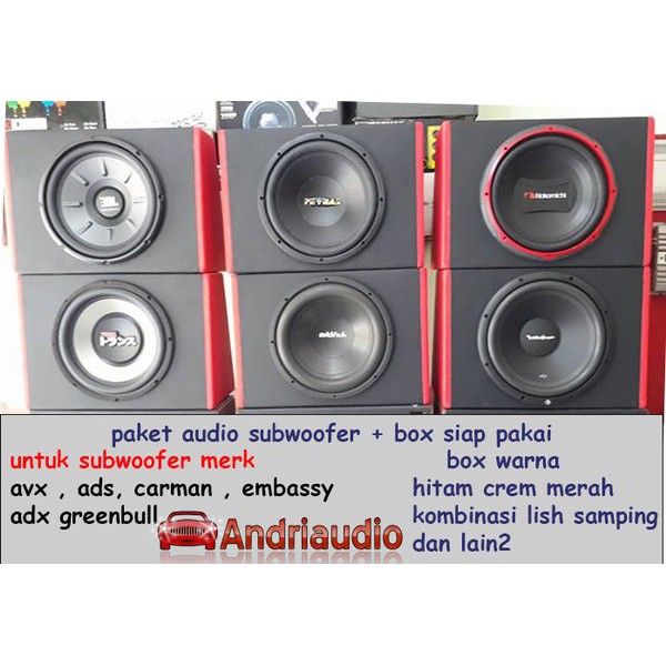 Terbaru           paket audio mobil power subwoofer box speaker dan perkabelan lengkap