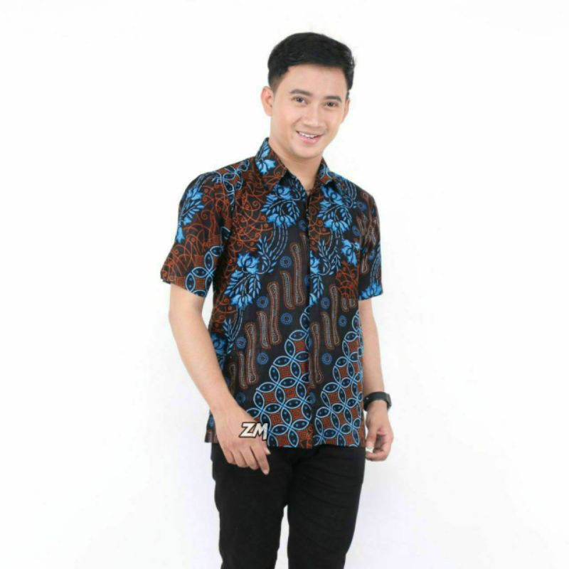 BAJU KOKO PRIA DEWASA LENGAN PENDEK  BAHAN KATUN TOYOBO - KOKO KURTA PAKISTAN -Hem Batik Printing Murah