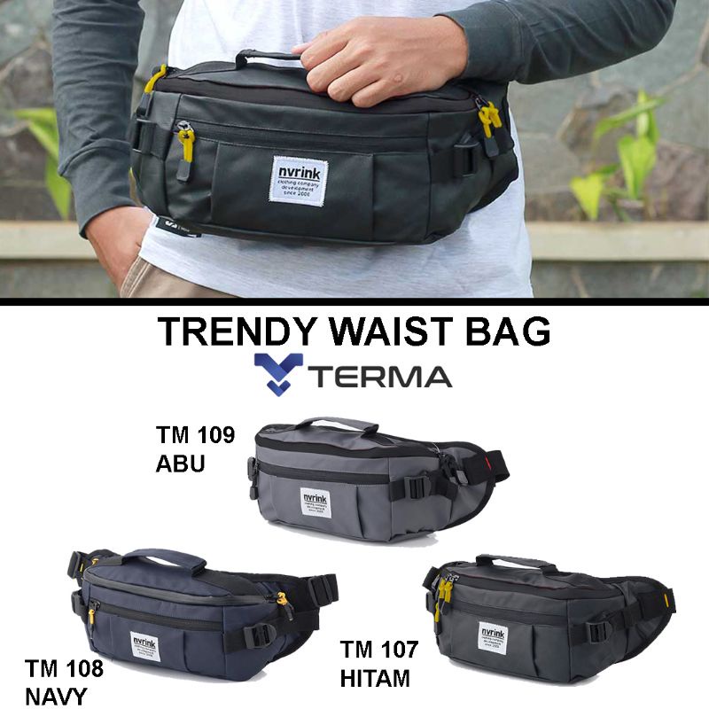 AUTHENTIC Tas Selempang Slempang Waist Bag Wash Bag Westbag Waistbag Pria Tas Pinggang Cowok  Distro Murah