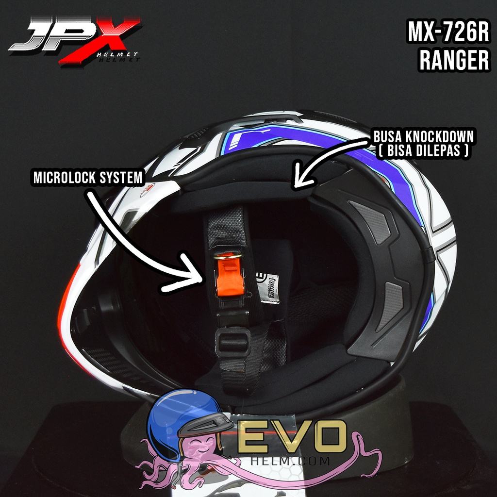 HELM JPX MX726R R05 RANGER MOTIF TERBARU ORIGINAL - JPX FULLFACE MX-726R MOTIF RANGER