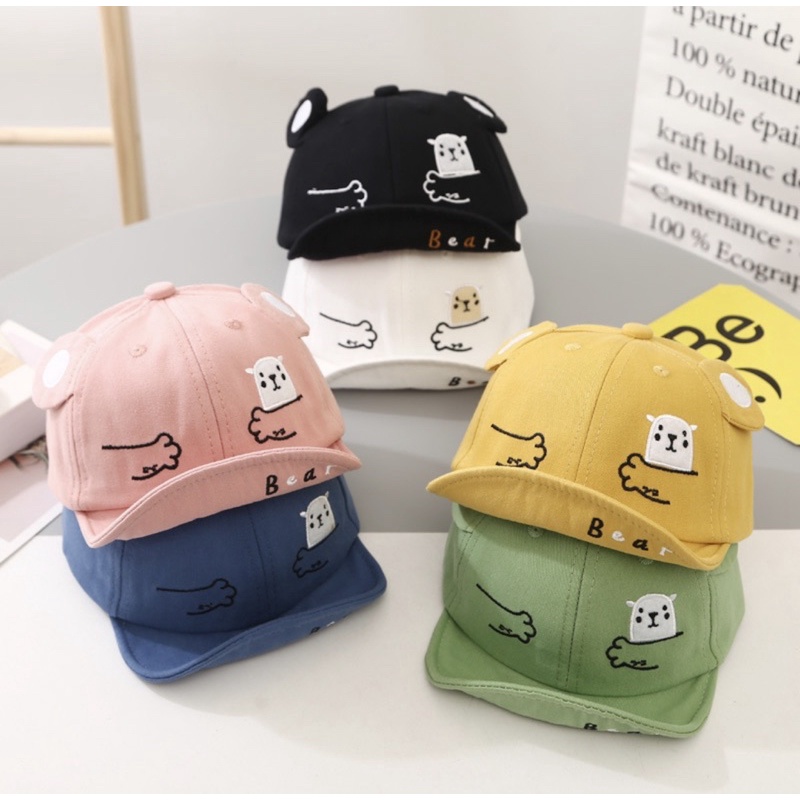 Topi Anak Bayi Balita Import Model HUG Bear Untuk Anak Laki Laki Anak Perempuan/ Baby Baseball Hat