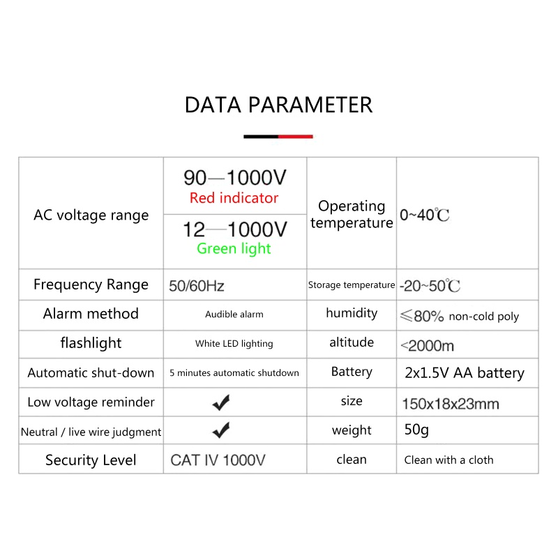 Btsg Voltage Tester Pen Non-Contact AC Detektor Tegangan Dual Range 12V-1000V/90V-1000V Live/Null Wire Putusan Auto-off