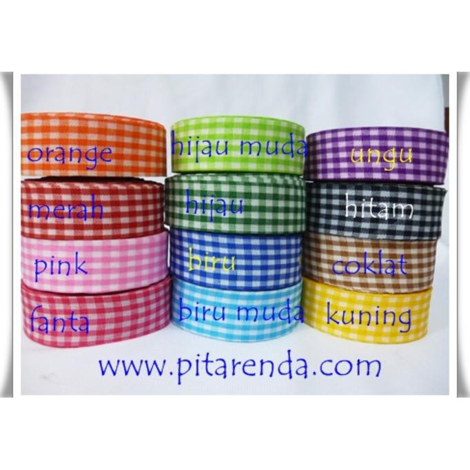 

Ptk-01 : Pita Kotak 1 Inch (Per Meter) Cek Stok Warna Sebelum Order