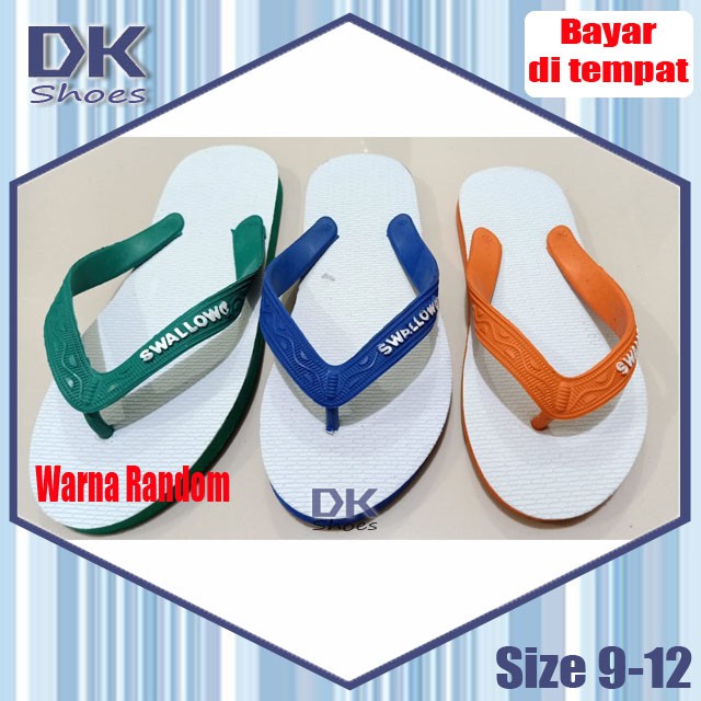 Swallow Putih 9-12 / Sandal Jepit Karet Size Jumbo / Sandal Wudhu / Sandal Jepit Karet