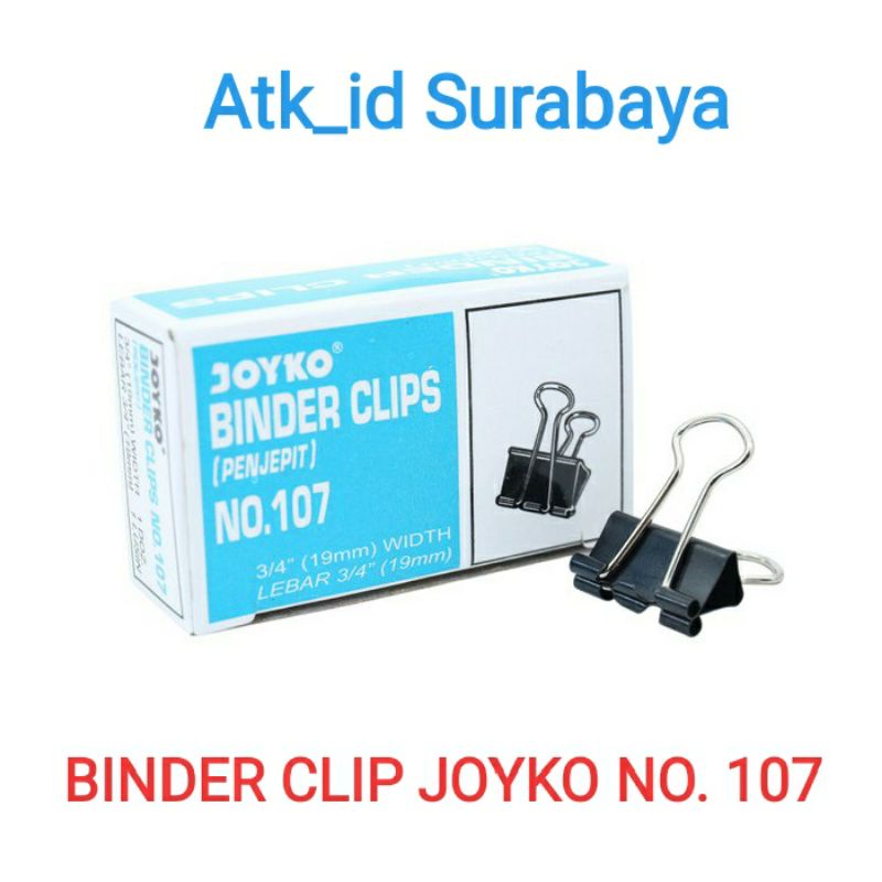 

Binder Clip JOYKO NO.107 / Penjepit Kertas ( 1Pak = 12pc ).