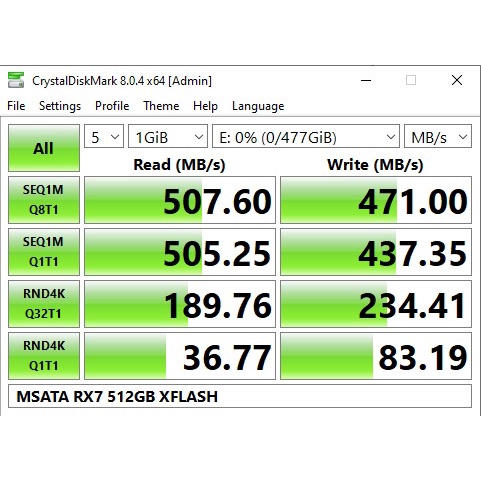 SSD MSATA / M.SATA / M SATA 512GB RX7 RESMI (GARANSI 3 TAHUN)