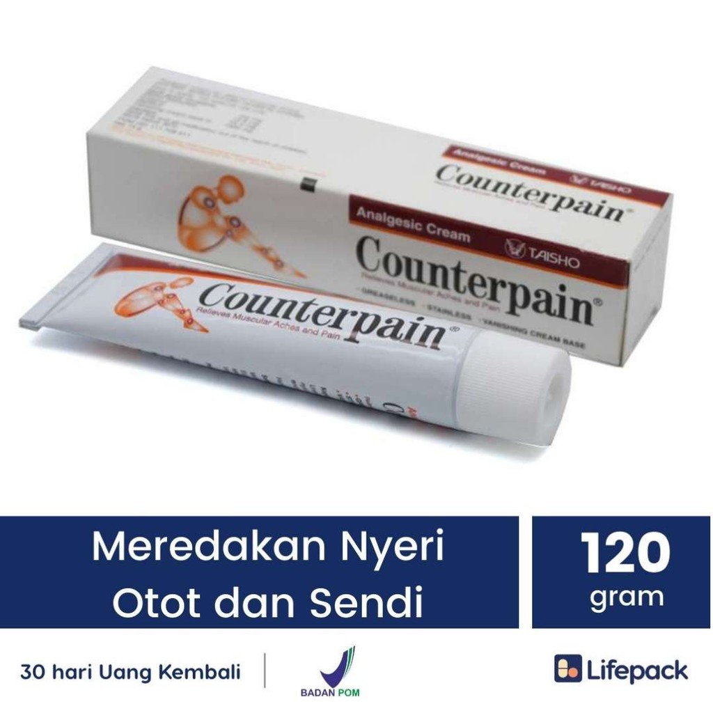 Counterpain Cream - Krim Pereda Nyeri Otot / Nyeri Sendi - Lifepack-120 Gram
