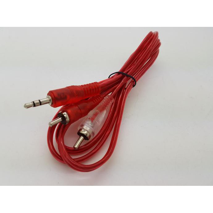 1.5 m Kabel  3.5mm to RCA transparan Stereo Audio dari HP ke Speaker