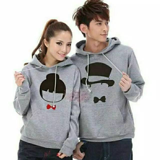 Sweater couple pita michiko - hoodie pasangan topi pita