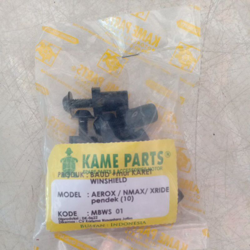 Baut + Mur Karet Windshield Aerox/Nmax/Xride Pendek