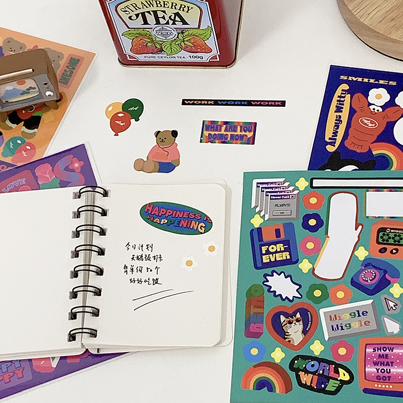 Winzige Korean Stickers Vintage Sticker Journal Scrapbook Phonecae Decor-1