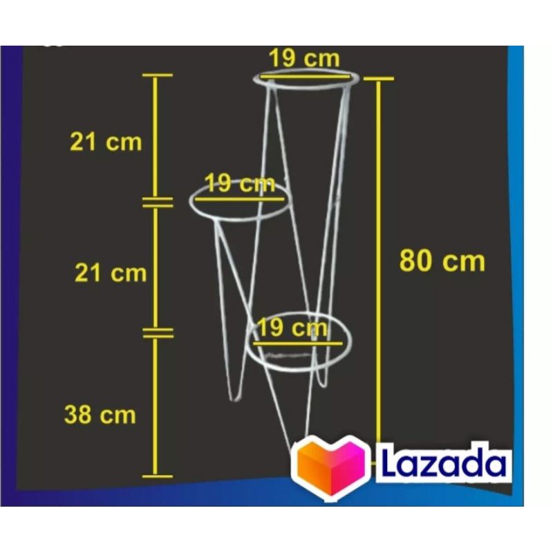 Standing planter Rak pot bunga besi/3lubang dalam satu rak