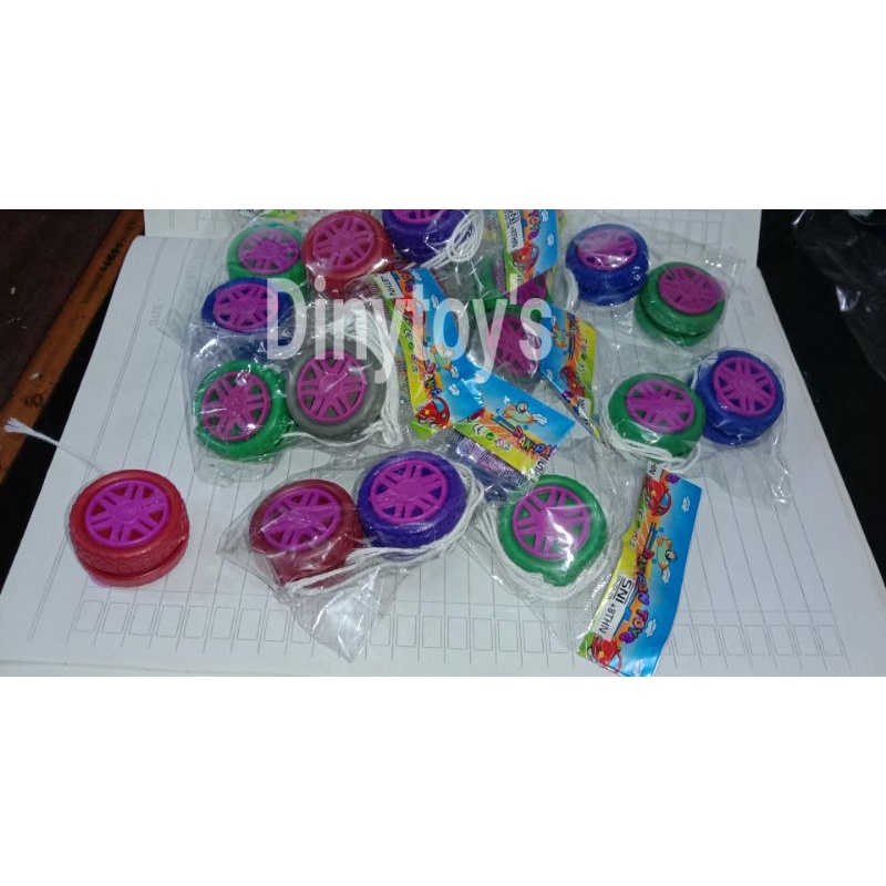 100 pcs mainan yoyo roda//yoyo ban//yoyo plastik//dinytoy's