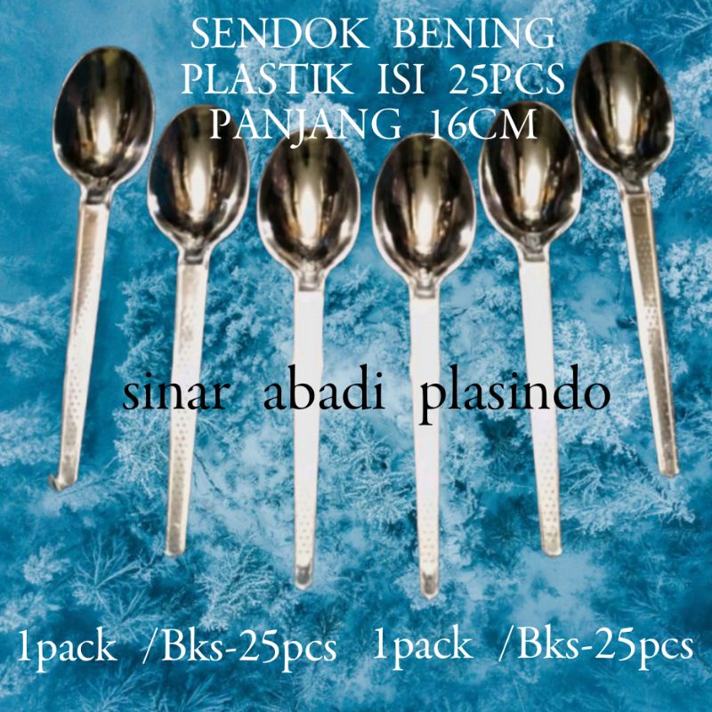 sendok plastik Bening,sendok panjang Bening isi 25pcs