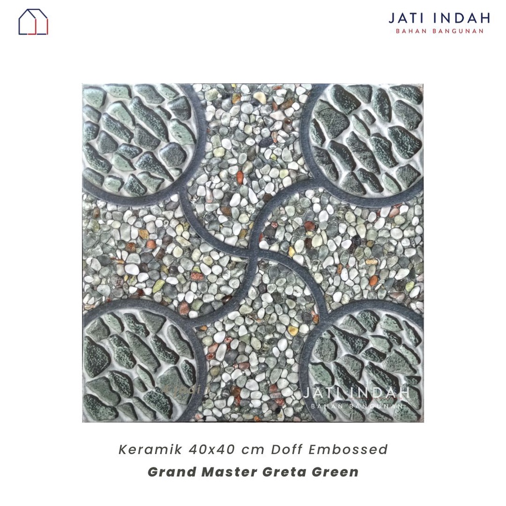 Keramik Motif Batu Alam Matt Emboss 40x40 cm Grand Master Greta Green