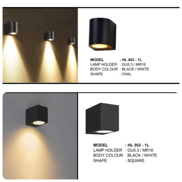 Lampu led dinding 1 arah kotak bulat / led dinding minimalis 1 arah