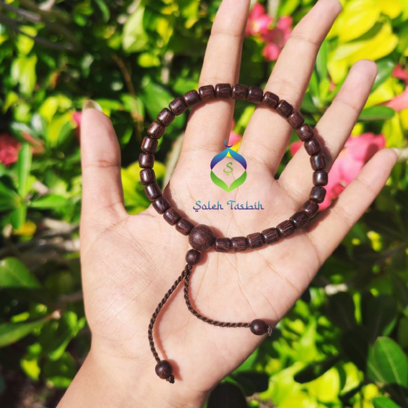 Gelang Kayu Galih Asem Motif Tabung Size 6mm_Original